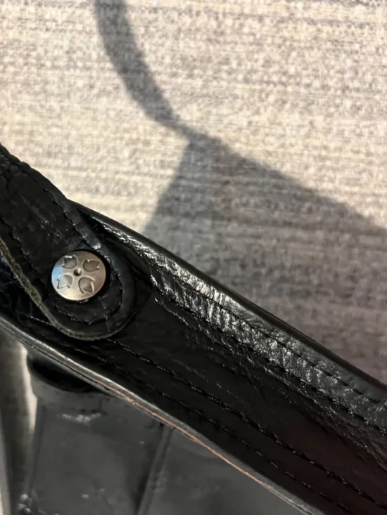 Patricia Nash Black Leather Crossbody Bag Vintage Style - Picture 6 of 15